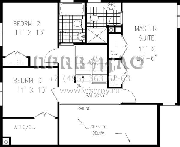 Проект двухэтажного дома без гаража в стиле Ранчо S5-196 (033-00111)