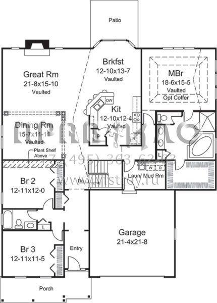 Проект одноэтажного дома с гаражом на две машины в классическом стиле S5-228 (5633-00268)