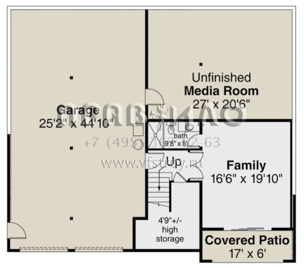 Проект одноэтажного дома с гаражом на две машины в стиле Райт S5-268 (035-00828)