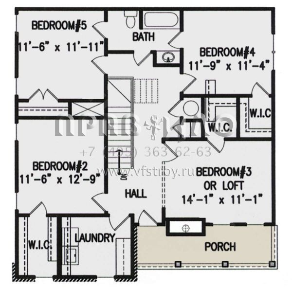 Проект двухэтажного дома с гаражом на две машины в стиле Ранчо S5-215 (699-00156)