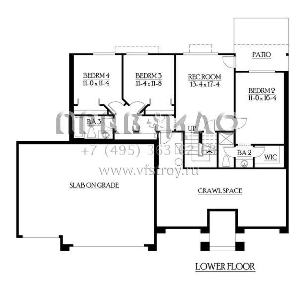 Проект двухэтажного дома с гаражом на три и более машин в американском стиле S5-243 (341-00179)