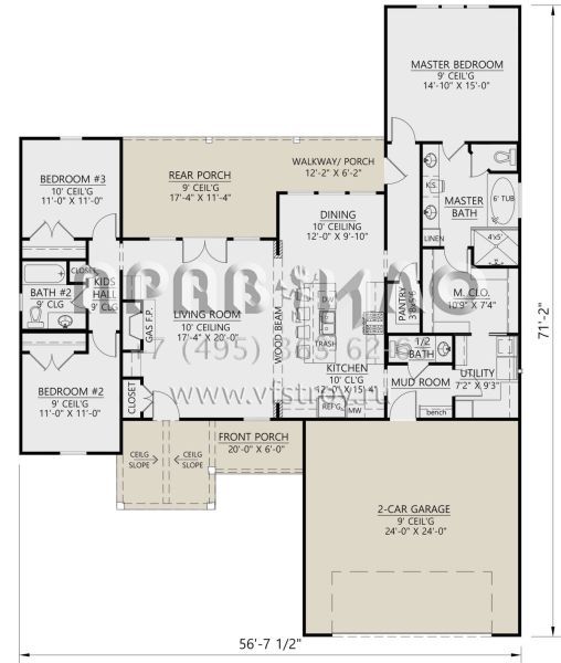 Проект одноэтажного дома с гаражом на две машины в современном стиле S5-169 (4534-00018)