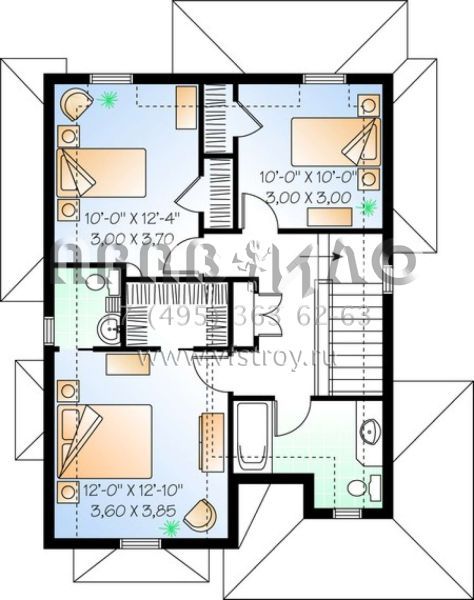 Проект двухэтажного дома без гаража в стиле Ранчо S5-149 (034-00455)