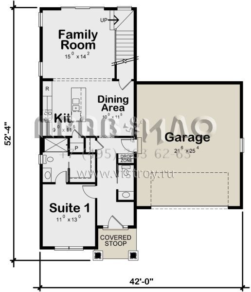 Проект двухэтажного дома с гаражом на две машины в американском стиле S5-186 (402-01731)