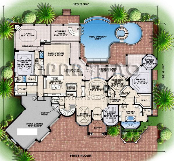 Проект двухэтажного дома с гаражом на три и более машин в прибрежном стиле S5-645 (575-00024)