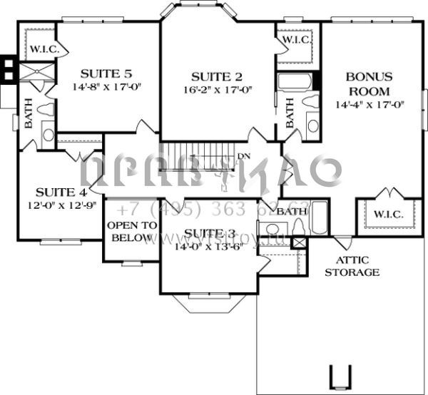 Проект двухэтажного дома с гаражом на две машины в стиле Ранчо S5-410 (3323-00346)
