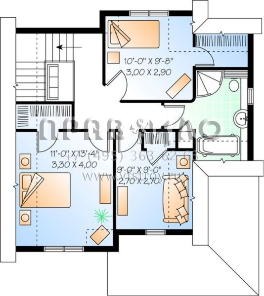 Проект двухэтажного дома без гаража в английском стиле S5-123 (034-00770)