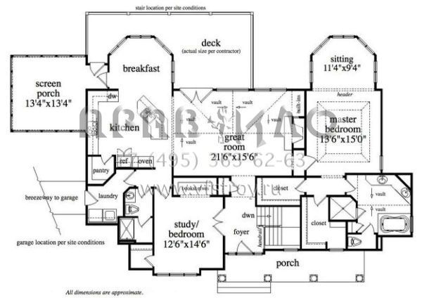 Проект одноэтажного дома с гаражом на две машины в стиле Ранчо S5-283 (957-00003)