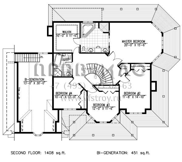 Проект двухэтажного дома с гаражом на две машины в стиле Ранчо S5-264 (1785-00135)