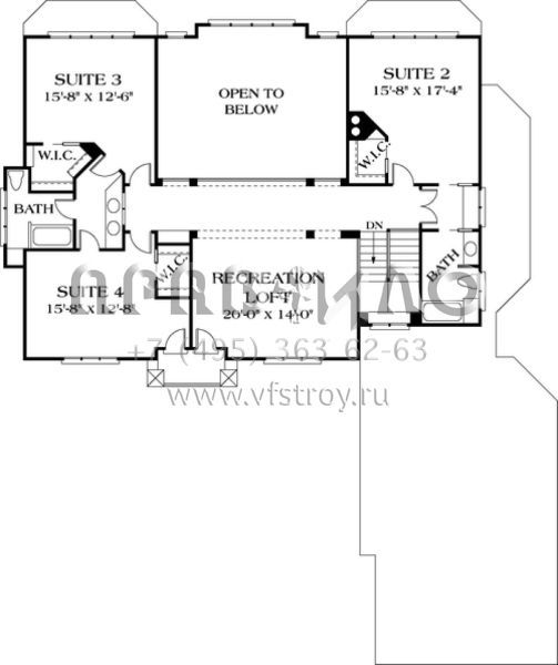 Проект двухэтажного дома с гаражом на три и более машин в английском стиле S5-529 (3323-00415)