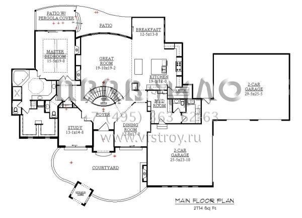 Проект двухэтажного дома с гаражом на три и более машин в современном стиле S5-561 (5631-00017)