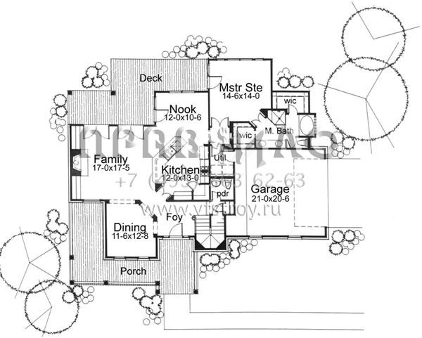 Проект двухэтажного дома с гаражом на две машины в стиле Ранчо S5-185 (9401-00031)