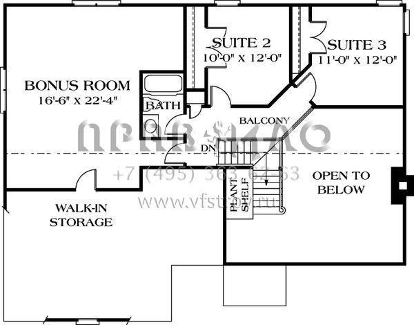 Проект двухэтажного дома с гаражом на две машины в стиле Ранчо S5-163 (3323-00039)