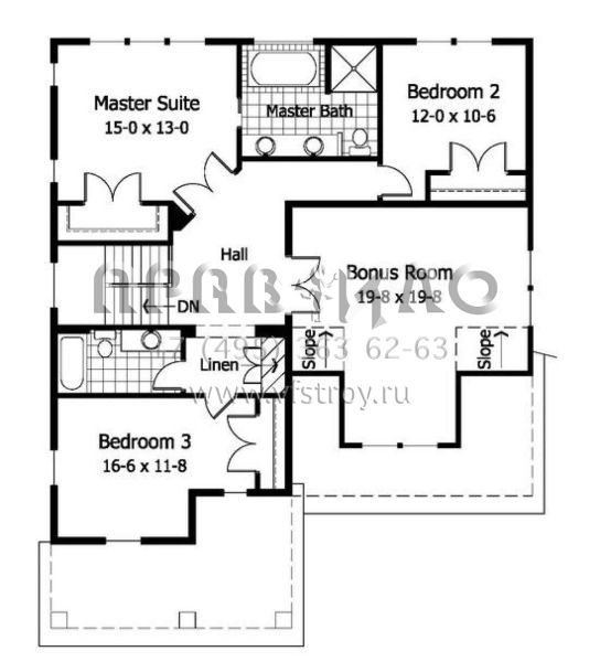 Проект двухэтажного дома с гаражом на две машины в английском стиле S5-234 (098-00038)