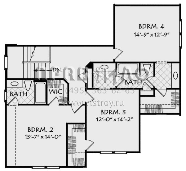 Проект двухэтажного дома с гаражом на две машины в стиле Готика S5-261 (8594-00204)