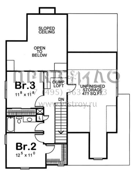 Проект двухэтажного дома с гаражом на две машины в стиле Ранчо S5-179 (402-00887)