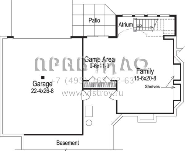 Проект одноэтажного дома с гаражом на две машины в стиле Ранчо S5-204 (5633-00091)