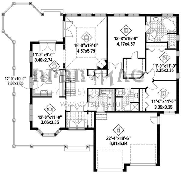 Проект одноэтажного дома с гаражом на две машины в современном стиле S5-183 (6146-00355)