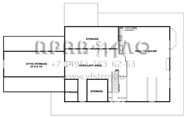Проект двухэтажного дома с гаражом на три и более машин в стиле Ранчо S5-443 (039-00692)