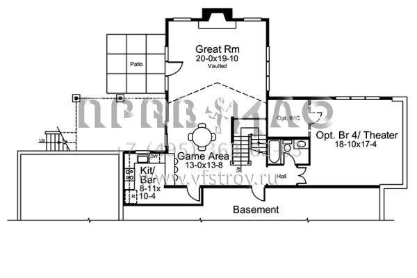 Проект одноэтажного дома с гаражом на две машины в стиле Ранчо S5-236 (5633-00262)