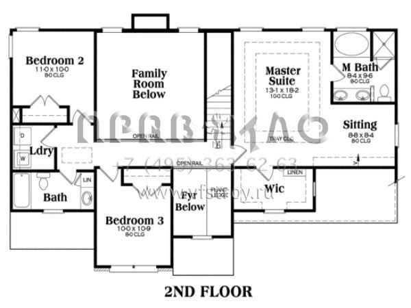 Проект двухэтажного дома с гаражом на две машины в стиле Ранчо S5-169 (009-00055)