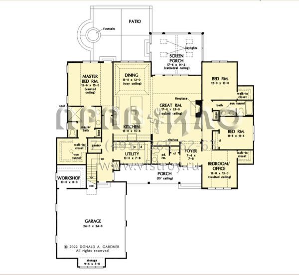 Проект одноэтажного дома с гаражом на две машины в современном стиле S5-228 (2865-00372)