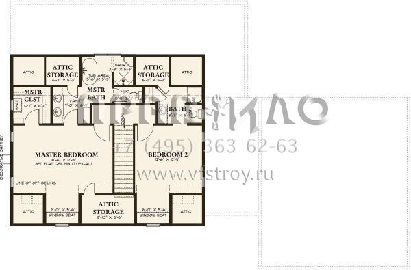 Проект двухэтажного дома с гаражом на две машины в стиле Ранчо S5-222 (8387-00002)
