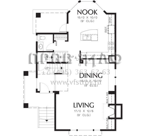 Проект трехэтажного дома с гаражом на две машины в американском стиле S5-152 (2559-00281)