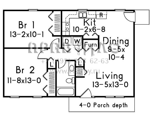 Проект одноэтажного дома без гаража в современном стиле S5-80 (5633-00341)