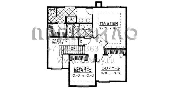 Проект двухэтажного дома с гаражом на три и более машин в стиле Ранчо S5-179 (692-00055)