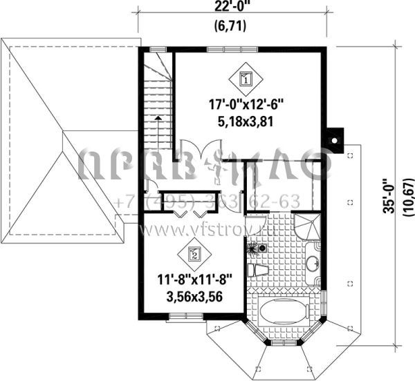 Проект двухэтажного дома с гаражом на одну машину в английском стиле S5-136 (6146-00182)