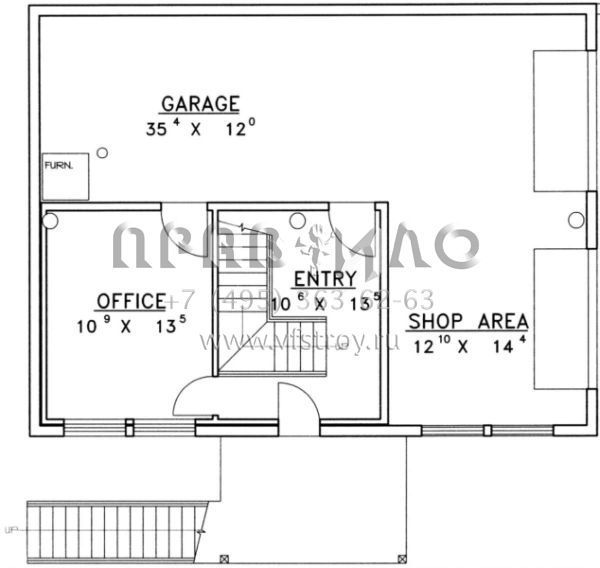 Проект двухэтажного дома с гаражом на две машины в стиле Шале S5-138 (039-00048)