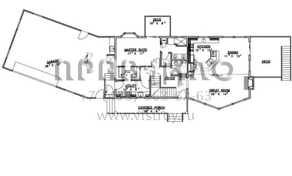 Проект двухэтажного дома с гаражом на две машины в современном стиле S5-325 (039-00493)