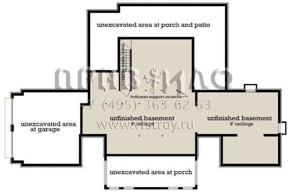 Проект двухэтажного дома с гаражом на две машины в стиле Ранчо S5-200 (048-00281)