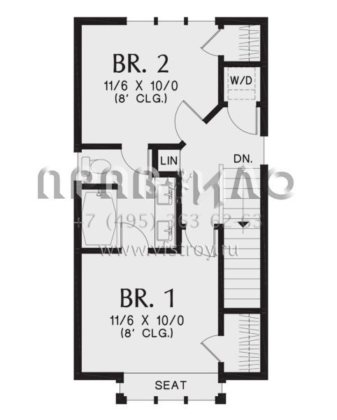 Проект двухэтажного дома без гаража в современном стиле S5-88 (2559-00923)