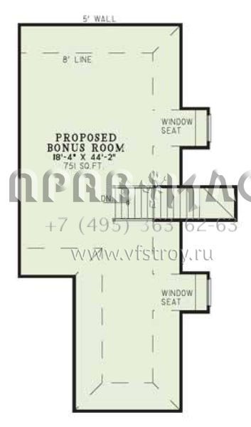 Проект двухэтажного дома с гаражом на две машины в стиле Ранчо S5-242 (110-00279)