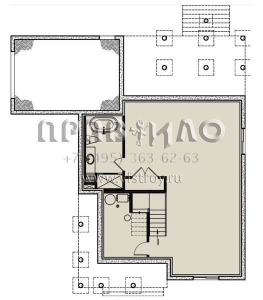 Проект одноэтажного дома с гаражом на одну машину в стиле Ранчо S5-178 (034-01311)
