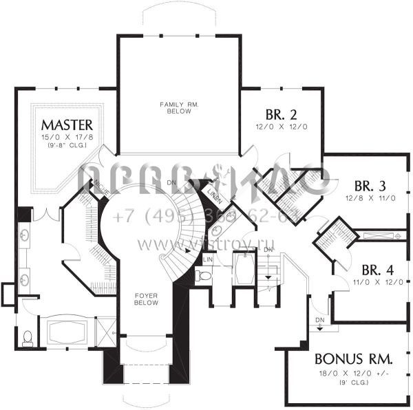 Проект двухэтажного дома с гаражом на три и более машин в английском стиле S5-351 (2559-00736)