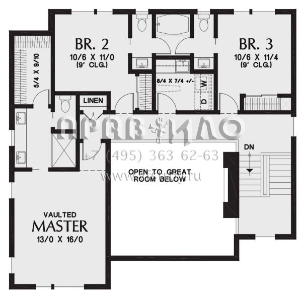 Проект двухэтажного дома с гаражом на две машины в современном стиле S5-263 (2559-00818)