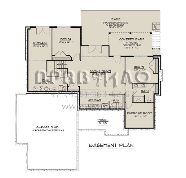 Проект одноэтажного дома с гаражом на три и более машин в американском стиле S5-175 (5032-00252)