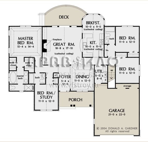 Проект одноэтажного дома с гаражом на две машины в американском стиле S5-183 (2865-00204)