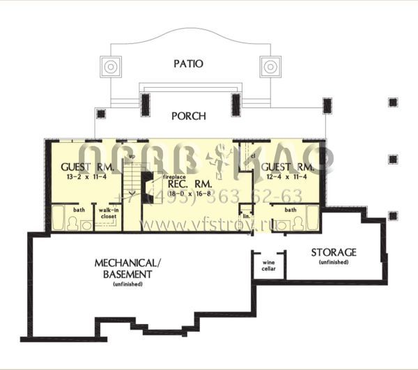 Проект одноэтажного дома с гаражом на две машины в английском стиле S5-269 (2865-00398)
