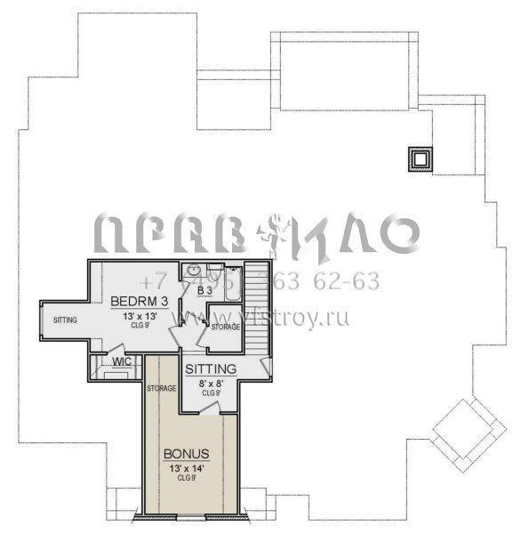 Проект одноэтажного дома с гаражом на три и более машин в стиле Ранчо S5-290 (5445-00439)