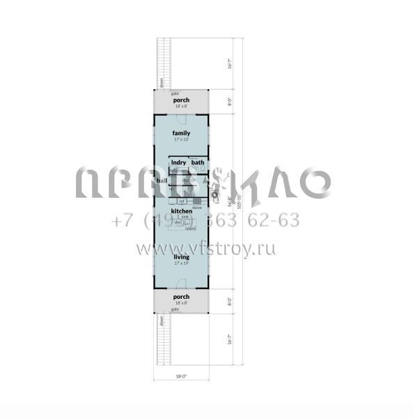 Проект двухэтажного дома с гаражом на три и более машин в прибрежном стиле S5-190 (028-00196)