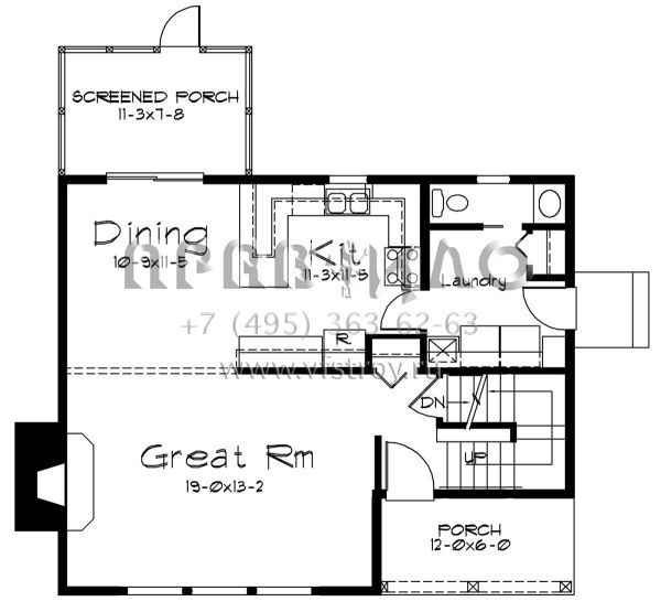 Проект одноэтажного дома без гаража в современном стиле S5-119 (5633-00422)