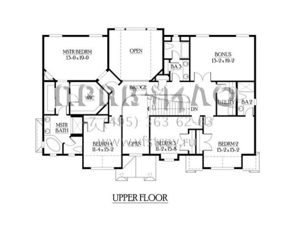 Проект двухэтажного дома с гаражом на три и более машин в американском стиле S5-333 (341-00152)