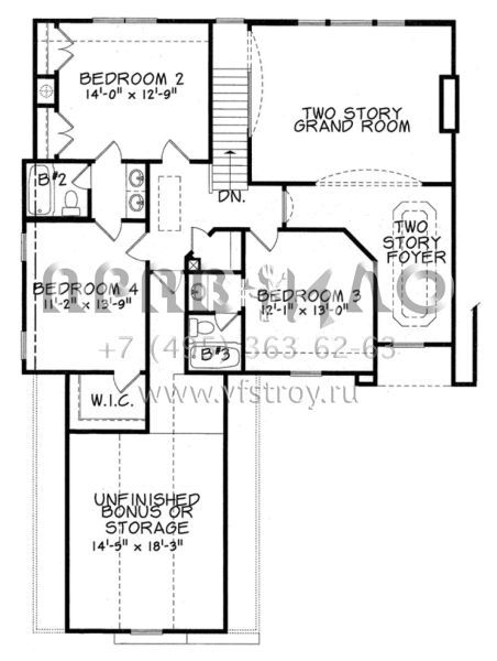 Проект двухэтажного дома с гаражом на две машины в стиле Ранчо S5-251 (699-00017)