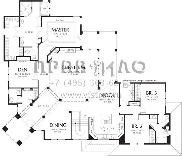 Проект одноэтажного дома с гаражом на три и более машин в современном стиле S5-375 (2559-00175)