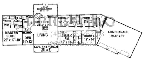Проект двухэтажного дома с гаражом на три и более машин в современном стиле S5-398 (039-00272)