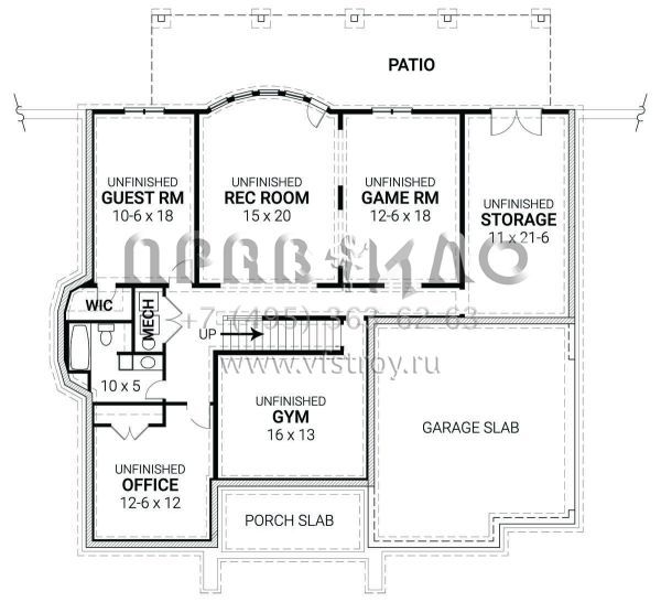 Проект двухэтажного дома с гаражом на две машины в стиле Особняк S5-242 (4195-00038)